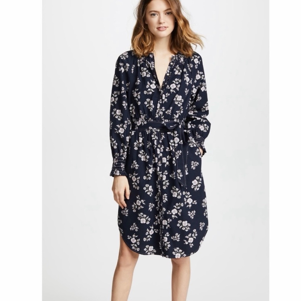 Rebecca Taylor La Vie - Camille Navy Blue Floral Print
Dress.